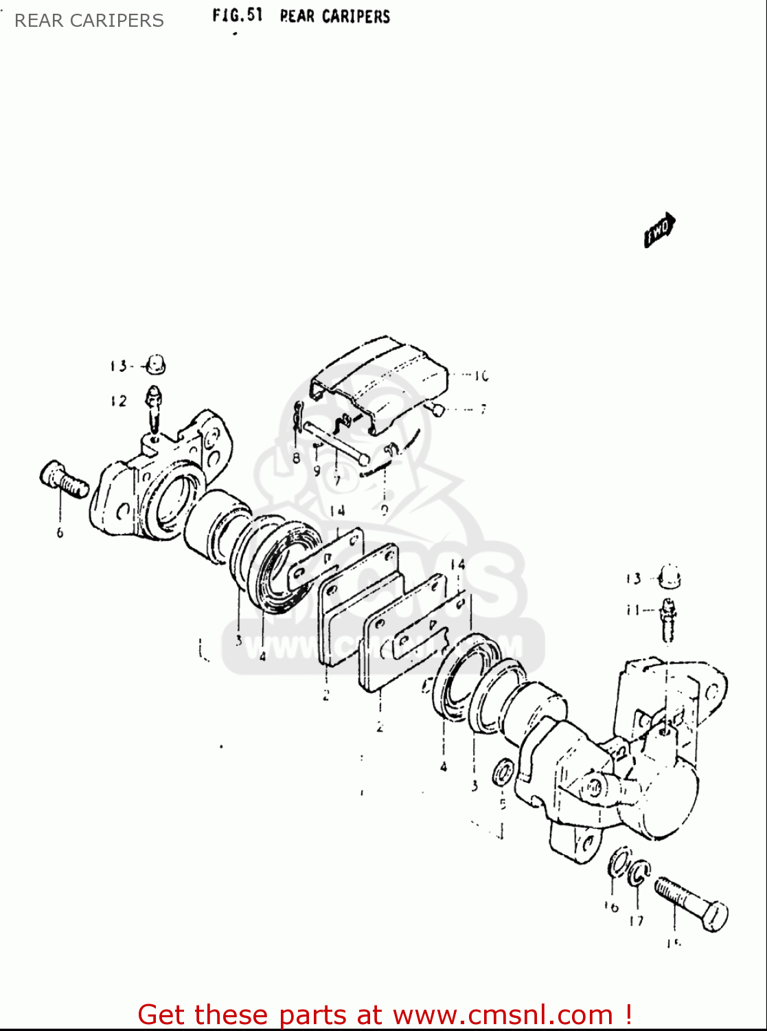 REAR CARIPERS GS550L 1979 (N) USA (E03)