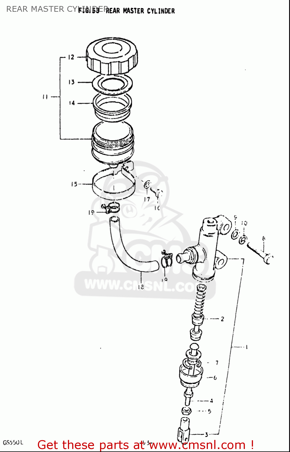 REAR MASTER CYLINDER GS550L 1979 (N) USA (E03)