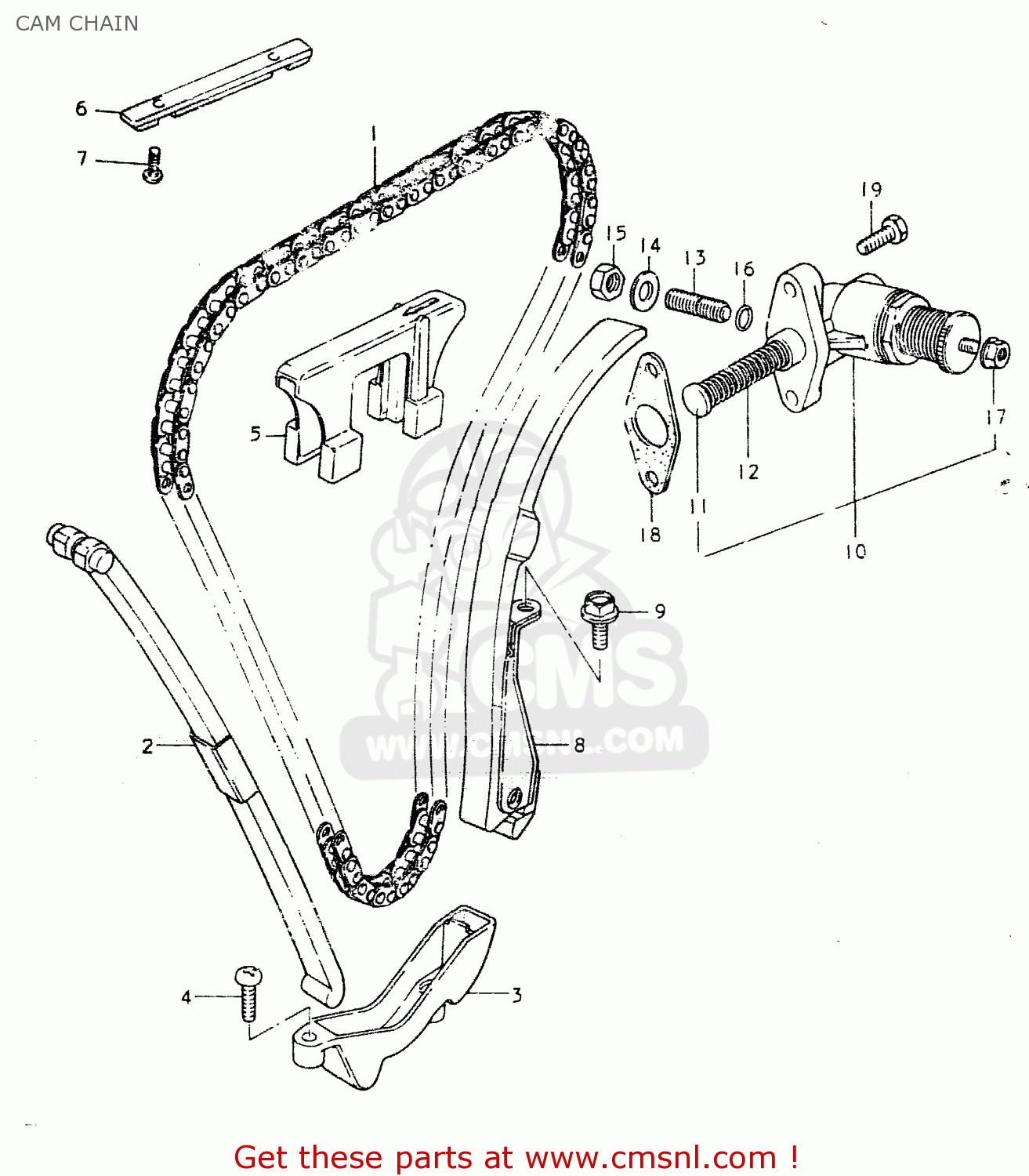 CAM CHAIN GS550L 1980 (T) (E01 E02 E04 E21 E22 E24 E25 E26 E34 E39)