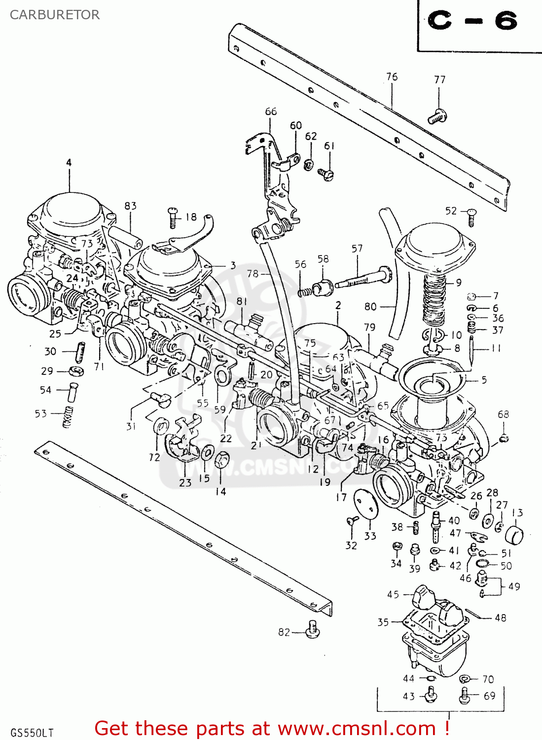 CARBURETOR GS550L 1980 (T) (E01 E02 E04 E21 E22 E24 E25 E26 E34 E39)