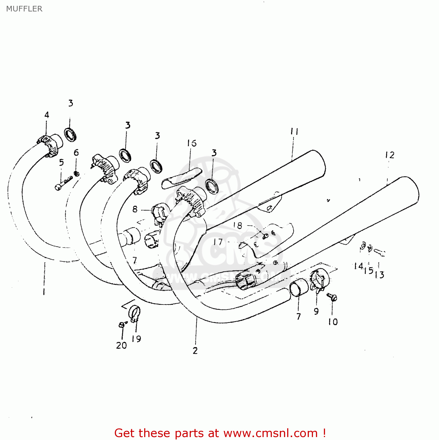 MUFFLER GS550L 1980 (T) (E01 E02 E04 E21 E22 E24 E25 E26 E34 E39)