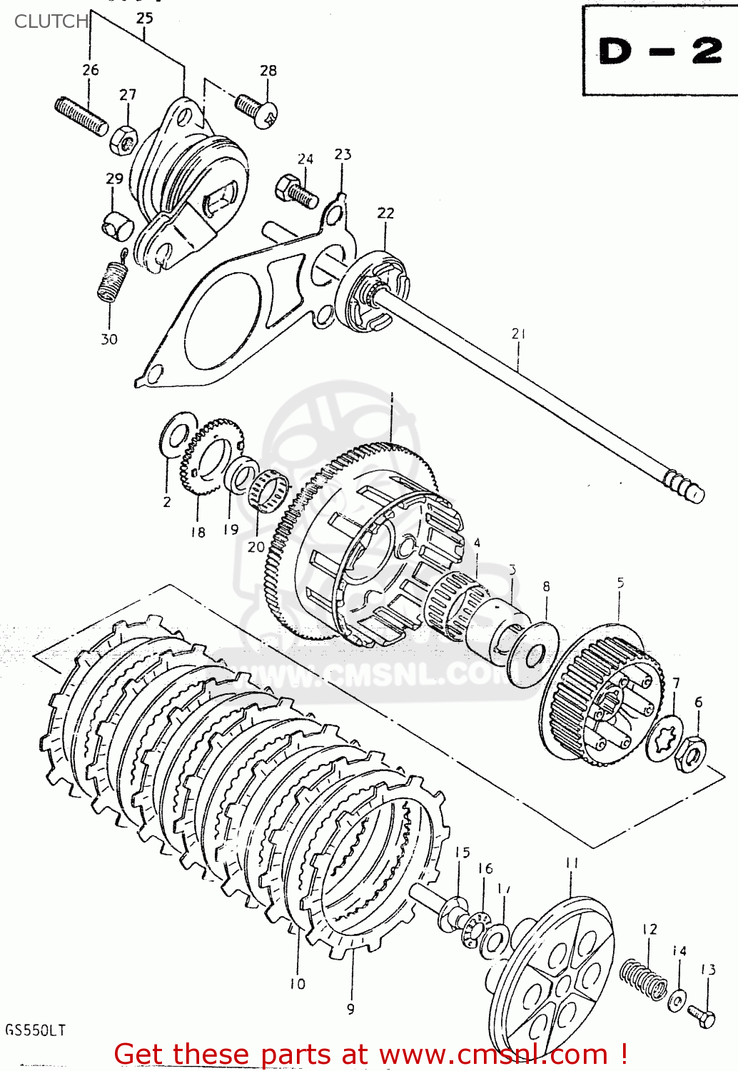 CLUTCH GS550L 1980 (T) (E01 E02 E04 E21 E22 E24 E25 E26 E34 E39)