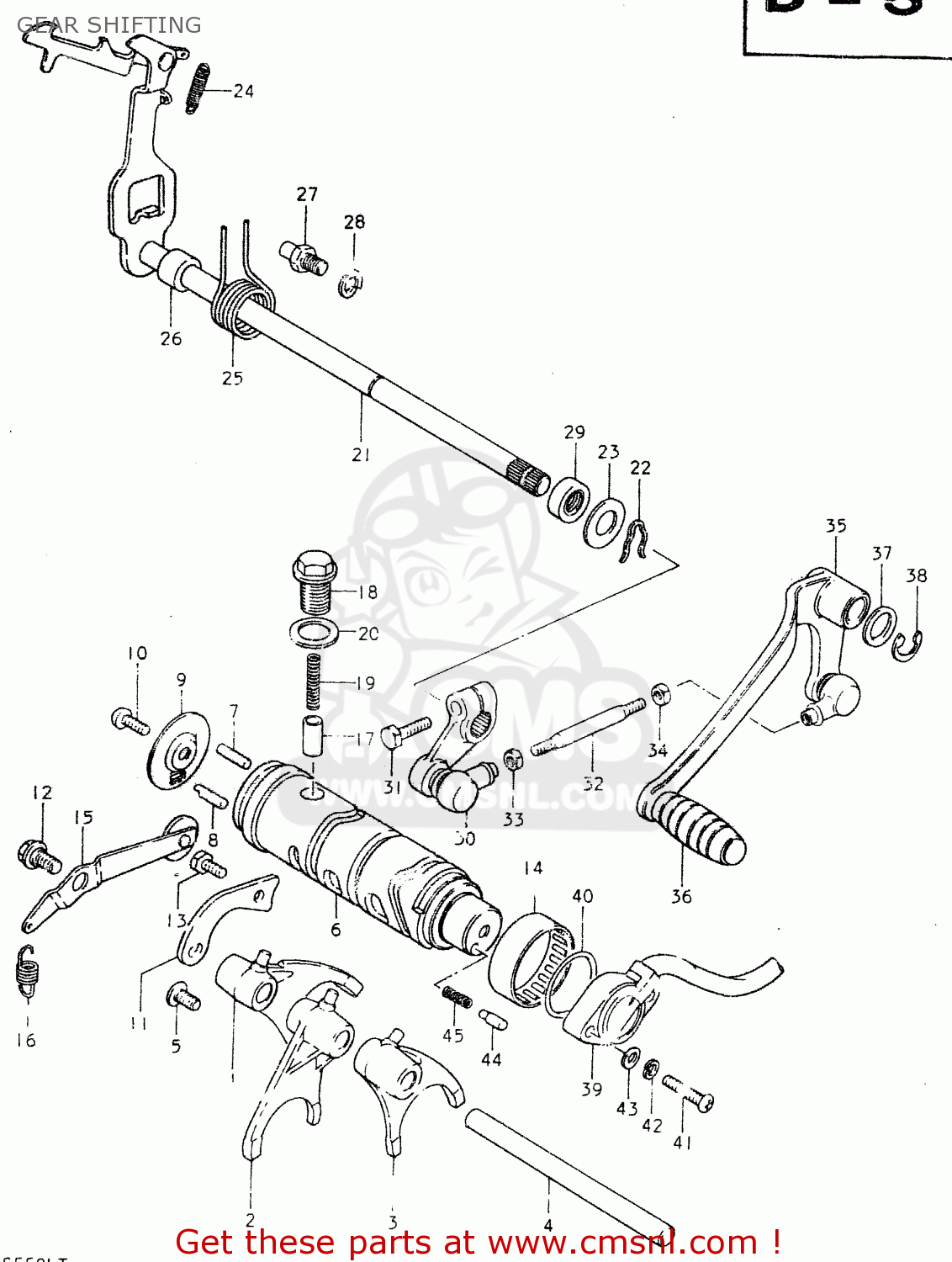 GEAR SHIFTING GS550L 1980 (T) (E01 E02 E04 E21 E22 E24 E25 E26 E34 E39)