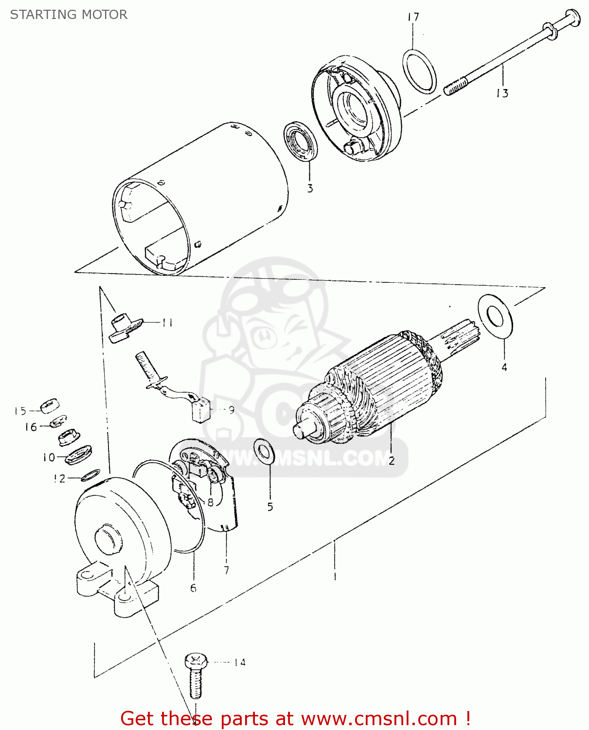 STARTING MOTOR GS550L 1980 (T) (E01 E02 E04 E21 E22 E24 E25 E26 E34 E39)