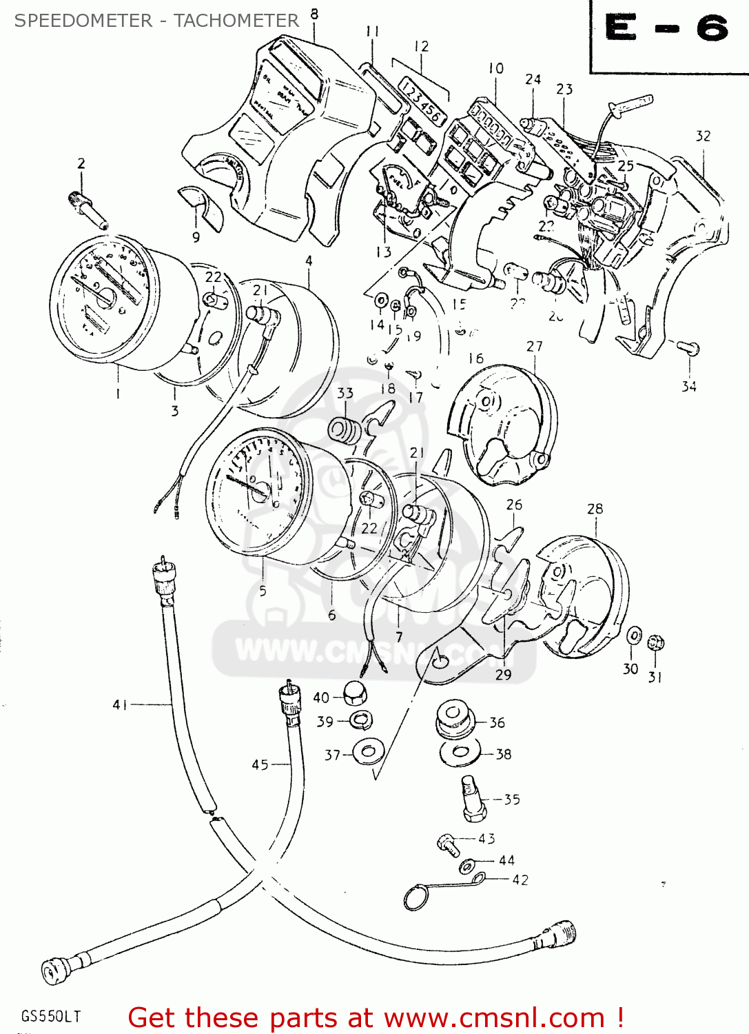 SPEEDOMETER - TACHOMETER GS550L 1980 (T) (E01 E02 E04 E21 E22 E24 E25 E26 E34 E39)