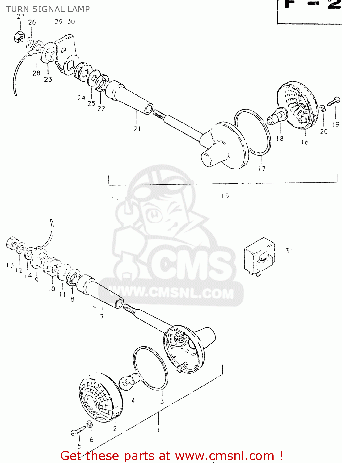 TURN SIGNAL LAMP GS550L 1980 (T) (E01 E02 E04 E21 E22 E24 E25 E26 E34 E39)