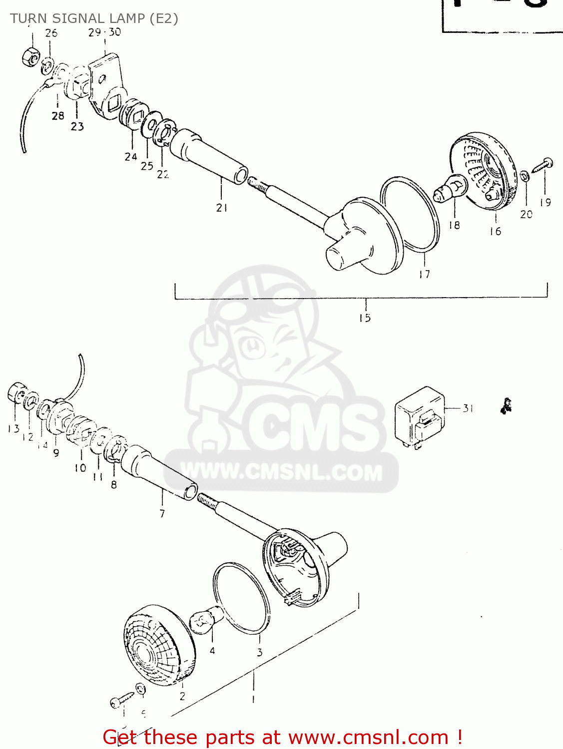 TURN SIGNAL LAMP (E2) GS550L 1980 (T) (E01 E02 E04 E21 E22 E24 E25 E26 E34 E39)