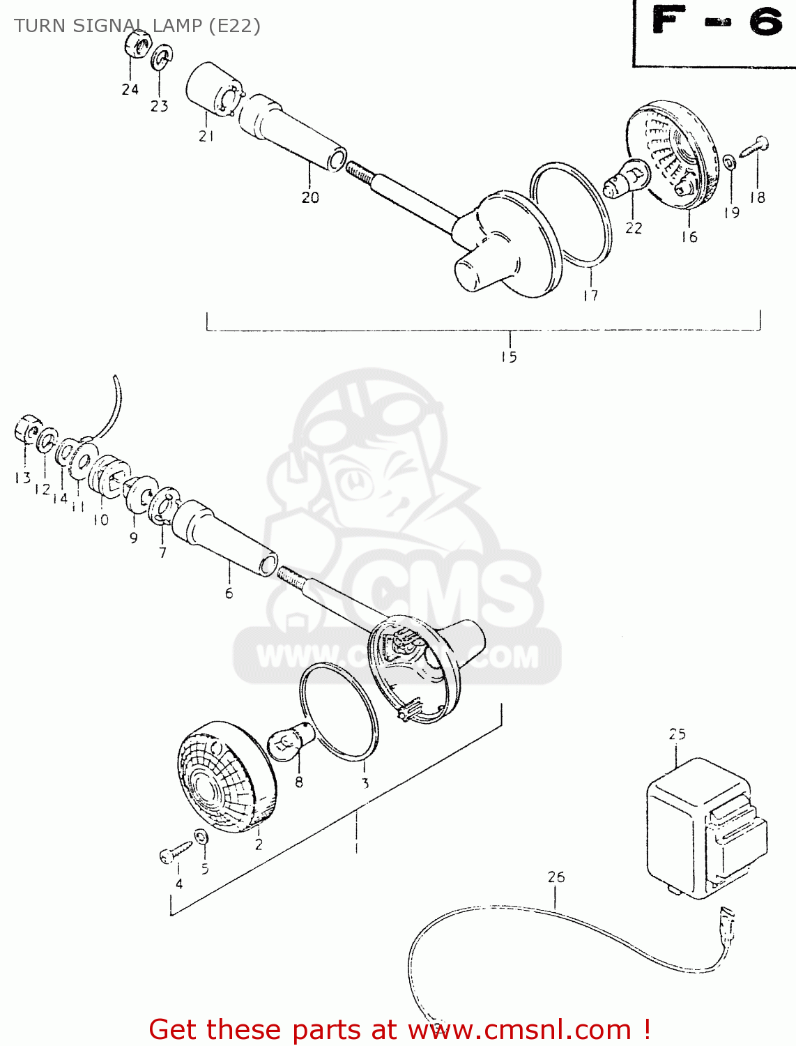 TURN SIGNAL LAMP (E22) GS550L 1980 (T) (E01 E02 E04 E21 E22 E24 E25 E26 E34 E39)