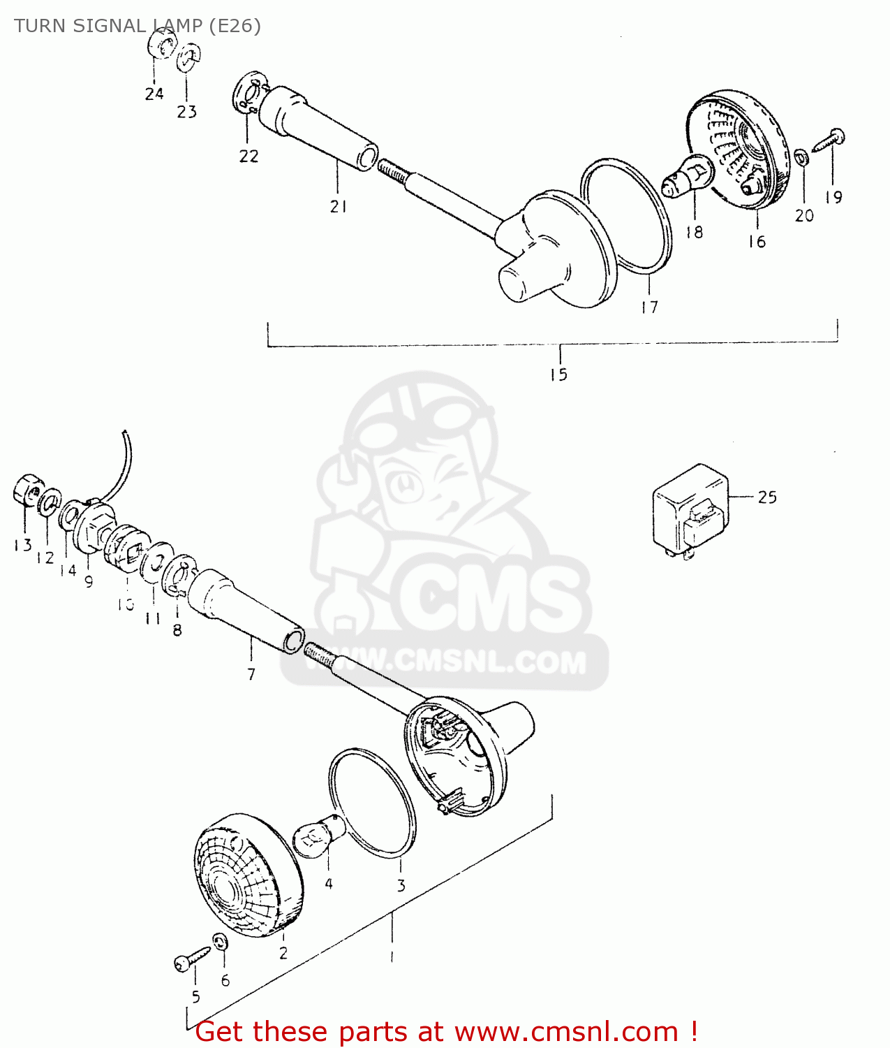 TURN SIGNAL LAMP (E26) GS550L 1980 (T) (E01 E02 E04 E21 E22 E24 E25 E26 E34 E39)
