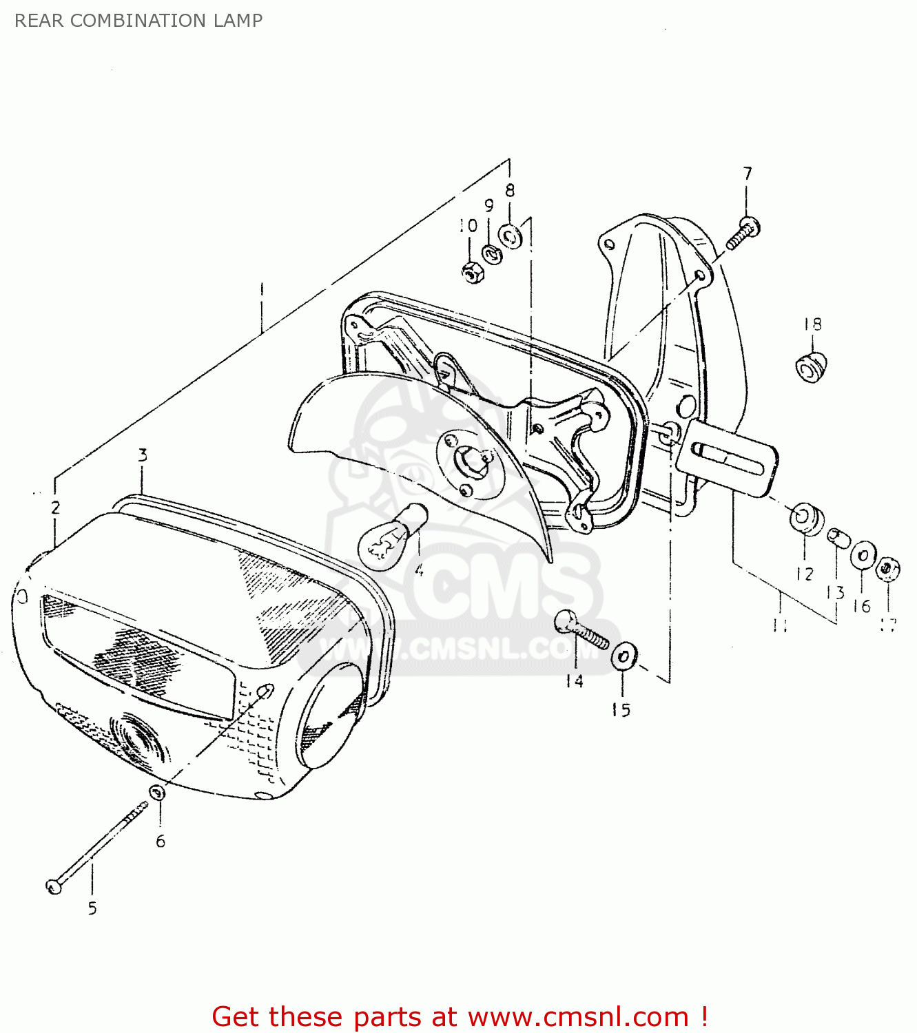 REAR COMBINATION LAMP GS550L 1980 (T) (E01 E02 E04 E21 E22 E24 E25 E26 E34 E39)