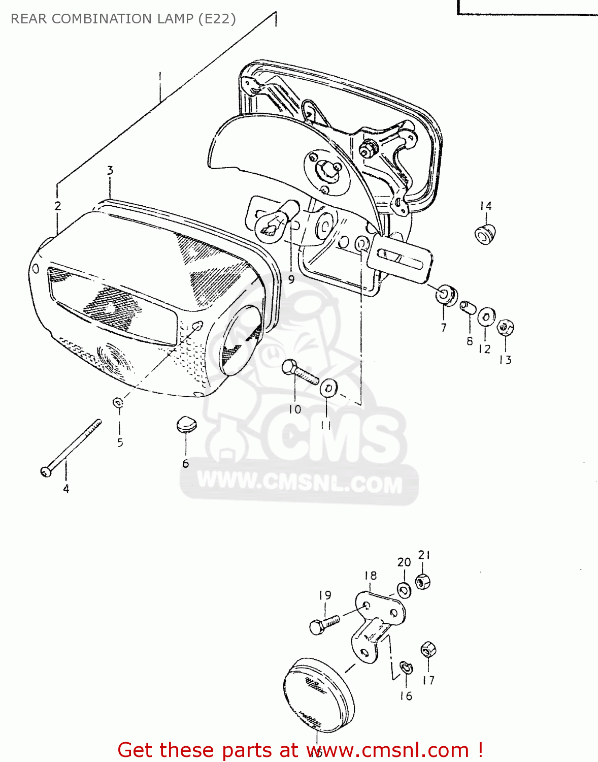REAR COMBINATION LAMP (E22) GS550L 1980 (T) (E01 E02 E04 E21 E22 E24 E25 E26 E34 E39)
