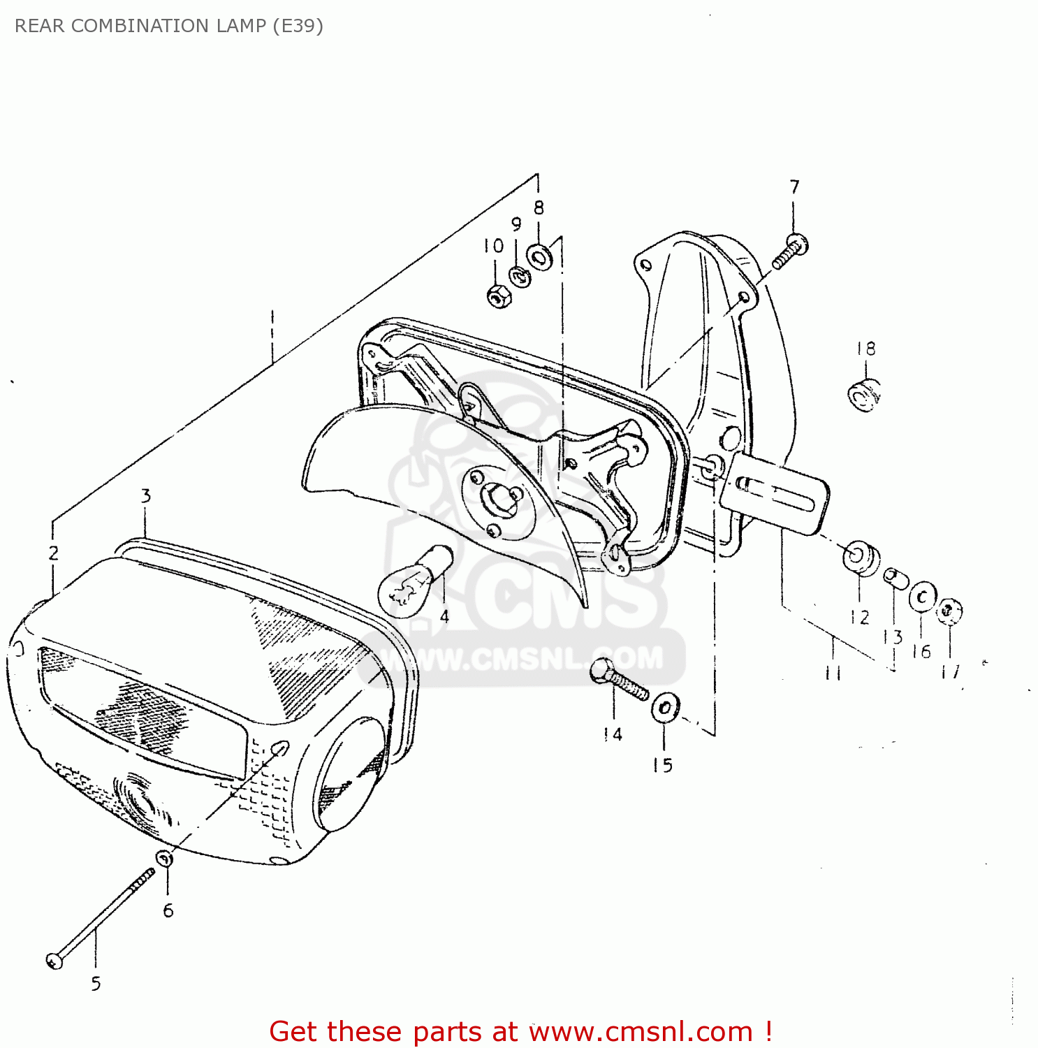 REAR COMBINATION LAMP (E39) GS550L 1980 (T) (E01 E02 E04 E21 E22 E24 E25 E26 E34 E39)