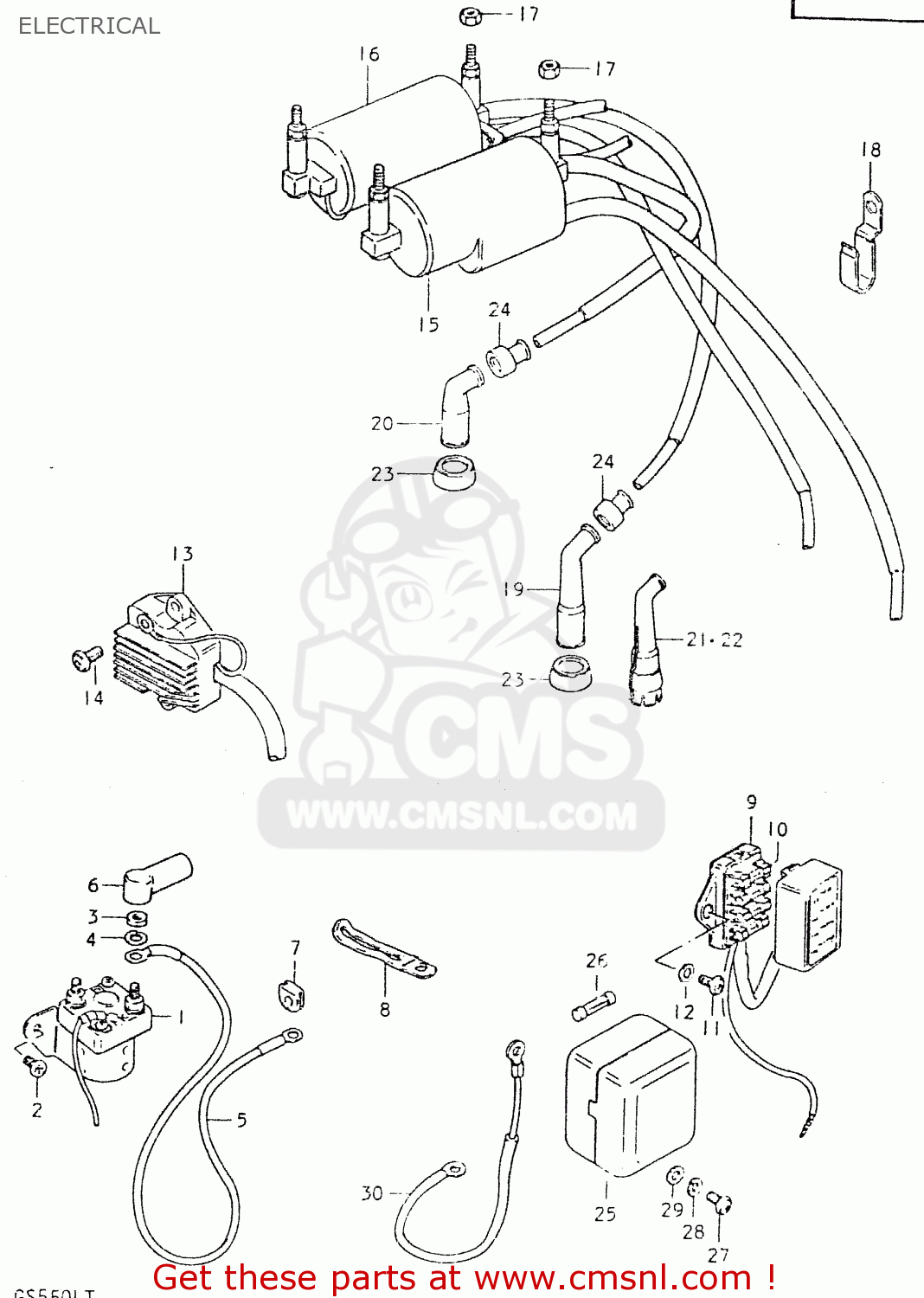 ELECTRICAL GS550L 1980 (T) (E01 E02 E04 E21 E22 E24 E25 E26 E34 E39)