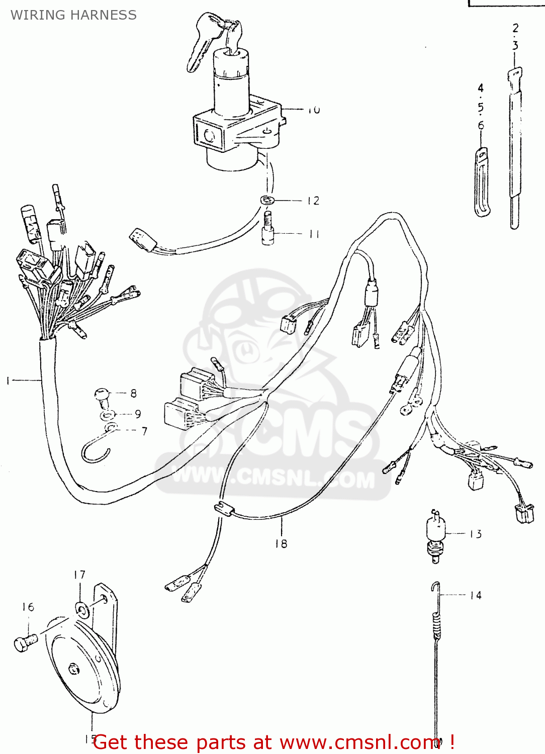 WIRING HARNESS GS550L 1980 (T) (E01 E02 E04 E21 E22 E24 E25 E26 E34 E39)