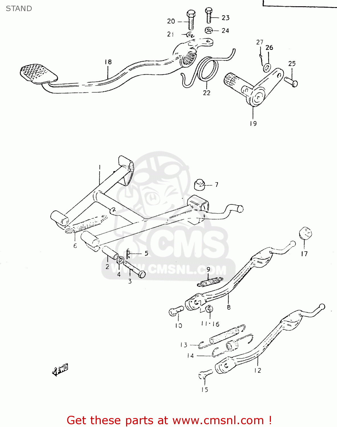 STAND GS550L 1980 (T) (E01 E02 E04 E21 E22 E24 E25 E26 E34 E39)