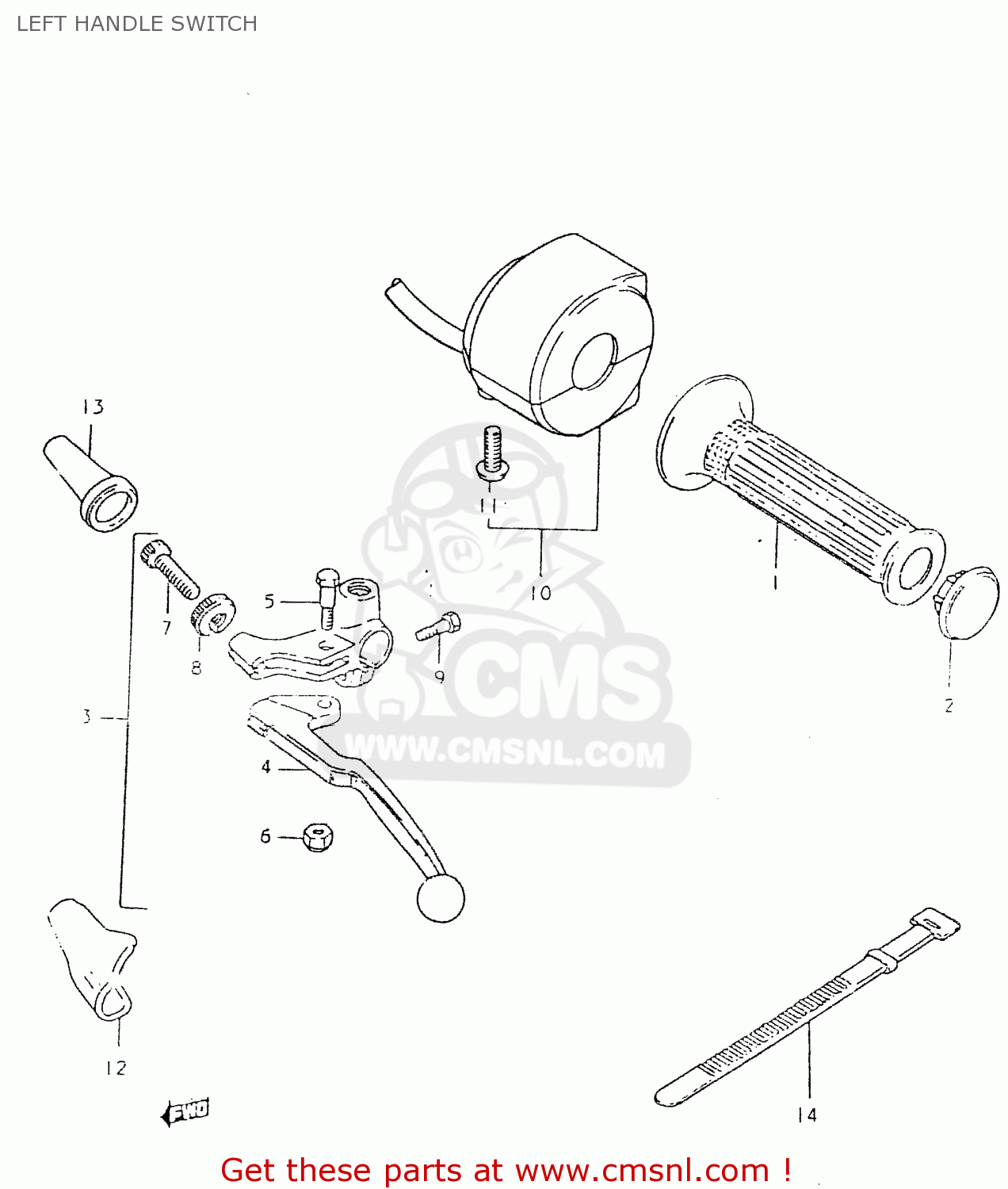 LEFT HANDLE SWITCH GS550L 1980 (T) (E01 E02 E04 E21 E22 E24 E25 E26 E34 E39)