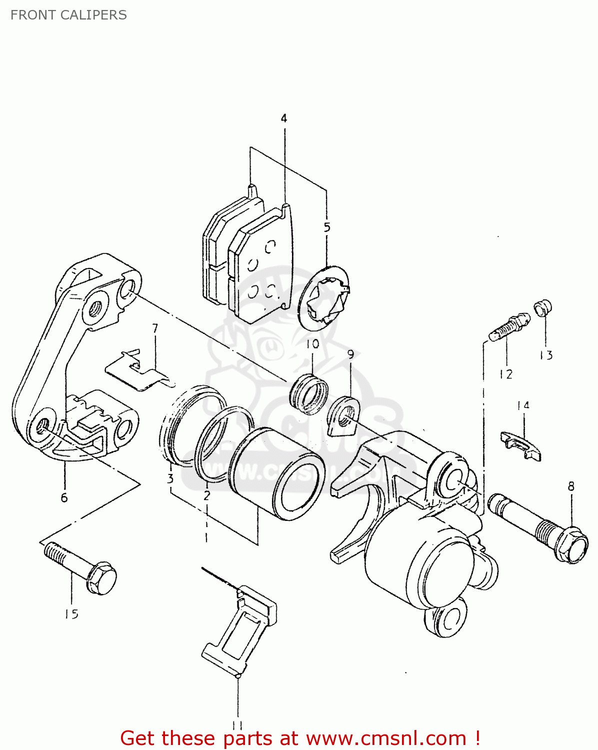FRONT CALIPERS GS550L 1980 (T) (E01 E02 E04 E21 E22 E24 E25 E26 E34 E39)