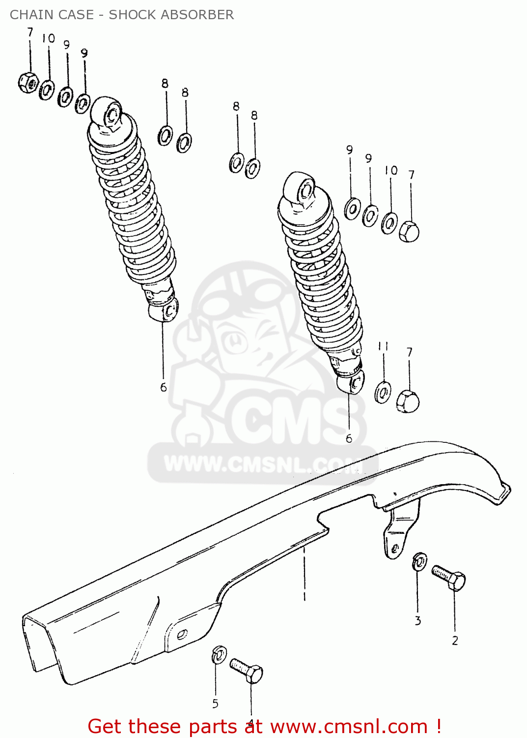 CHAIN CASE - SHOCK ABSORBER GS550L 1980 (T) (E01 E02 E04 E21 E22 E24 E25 E26 E34 E39)