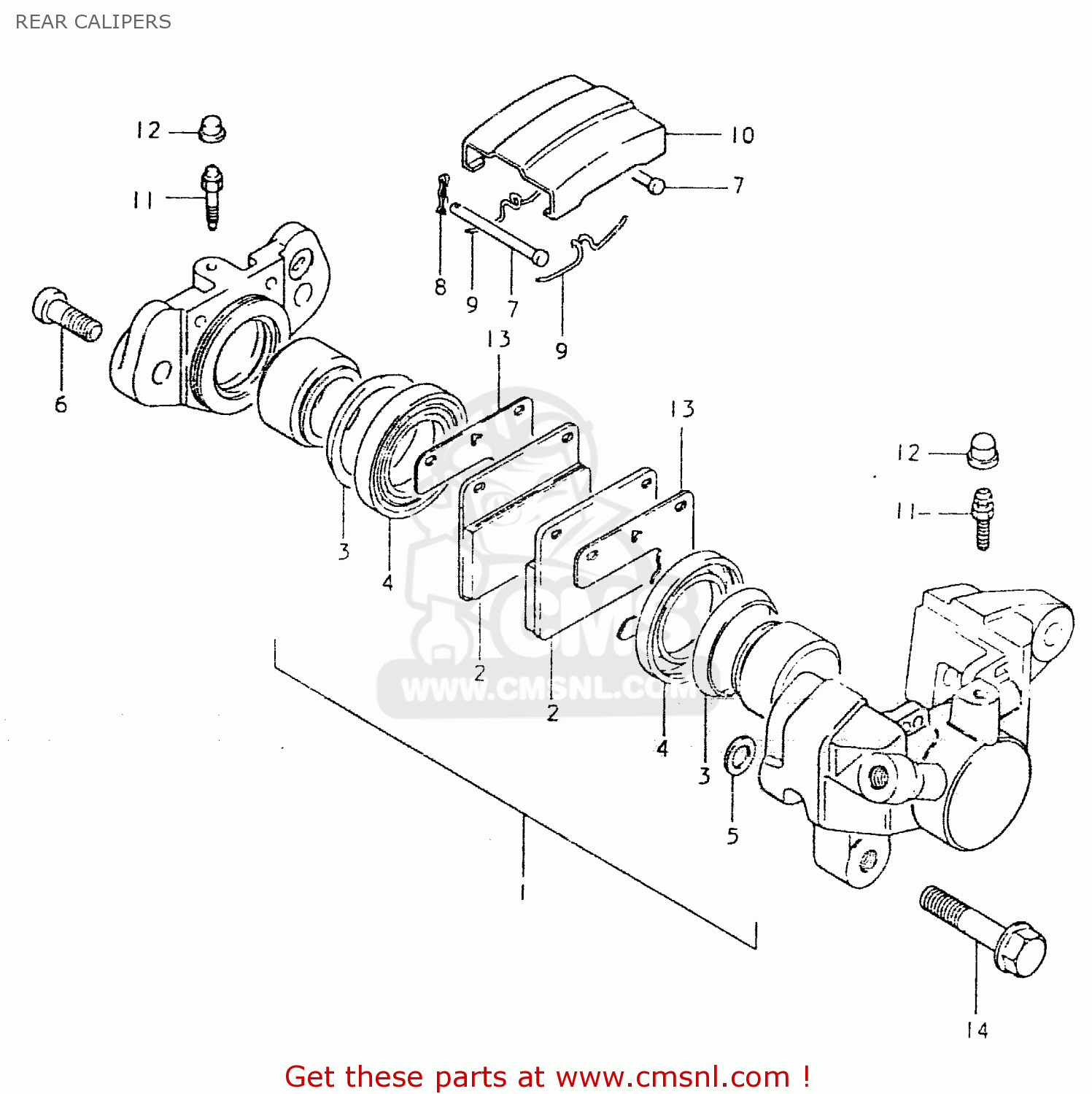 REAR CALIPERS GS550L 1980 (T) (E01 E02 E04 E21 E22 E24 E25 E26 E34 E39)