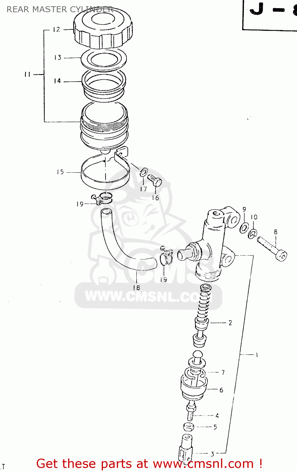 REAR MASTER CYLINDER GS550L 1980 (T) (E01 E02 E04 E21 E22 E24 E25 E26 E34 E39)