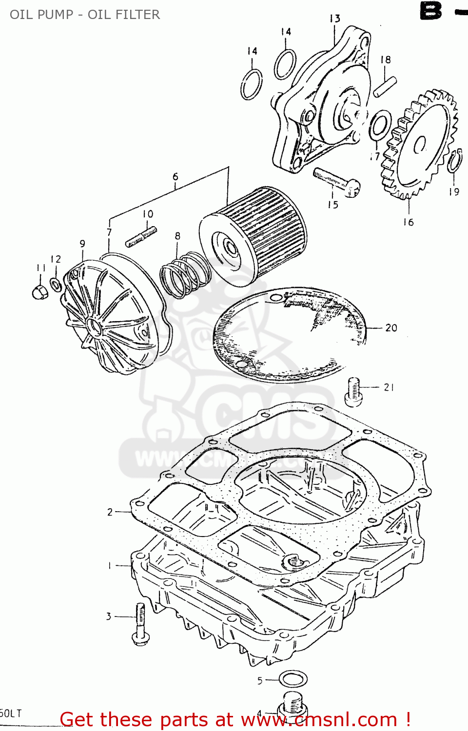 OIL PUMP - OIL FILTER GS550L 1980 (T) (E01 E02 E04 E21 E22 E24 E25 E26 E34 E39)