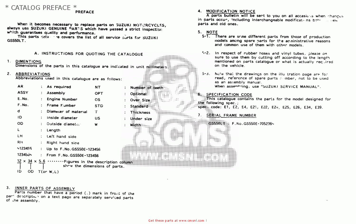 * CATALOG PREFACE * GS550L 1980 (T) (E01 E02 E04 E21 E22 E24 E25 E26 E34 E39)