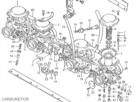CARBURETOR - GS550L 1980 (T) (E01 E02 E04 E21 E22 E24 E25 E26 E34 E39)