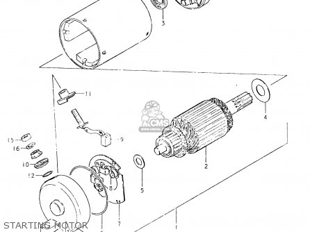 STARTING MOTOR - GS550L 1980 (T) (E01 E02 E04 E21 E22 E24 E25 E26 E34 E39)
