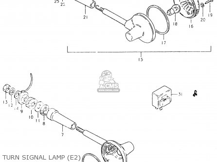 TURN SIGNAL LAMP (E2) - GS550L 1980 (T) (E01 E02 E04 E21 E22 E24 E25 E26 E34 E39)