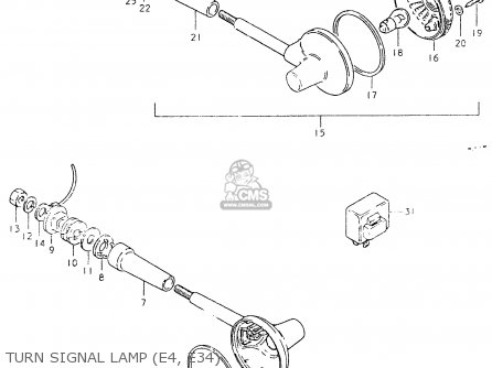 TURN SIGNAL LAMP (E4, E34) - GS550L 1980 (T) (E01 E02 E04 E21 E22 E24 E25 E26 E34 E39)