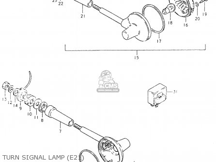 TURN SIGNAL LAMP (E21) - GS550L 1980 (T) (E01 E02 E04 E21 E22 E24 E25 E26 E34 E39)