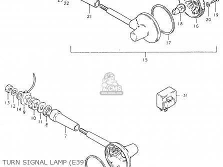 TURN SIGNAL LAMP (E39) - GS550L 1980 (T) (E01 E02 E04 E21 E22 E24 E25 E26 E34 E39)