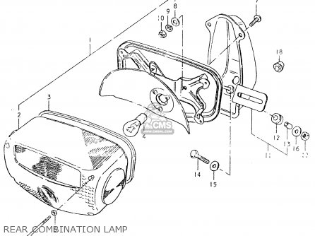 REAR COMBINATION LAMP - GS550L 1980 (T) (E01 E02 E04 E21 E22 E24 E25 E26 E34 E39)