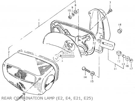 REAR COMBINATION LAMP (E2, E4, E21, E25) - GS550L 1980 (T) (E01 E02 E04 E21 E22 E24 E25 E26 E34 E39)