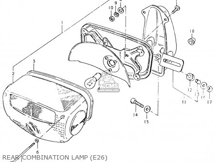 REAR COMBINATION LAMP (E26) - GS550L 1980 (T) (E01 E02 E04 E21 E22 E24 E25 E26 E34 E39)