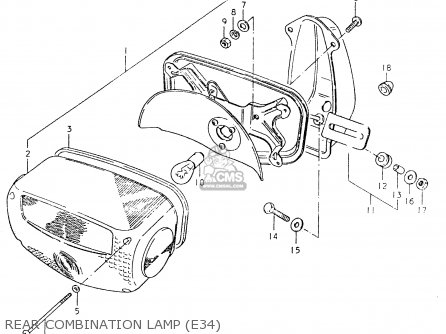 REAR COMBINATION LAMP (E34) - GS550L 1980 (T) (E01 E02 E04 E21 E22 E24 E25 E26 E34 E39)