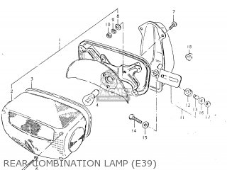 REAR COMBINATION LAMP (E39) - GS550L 1980 (T) (E01 E02 E04 E21 E22 E24 E25 E26 E34 E39)