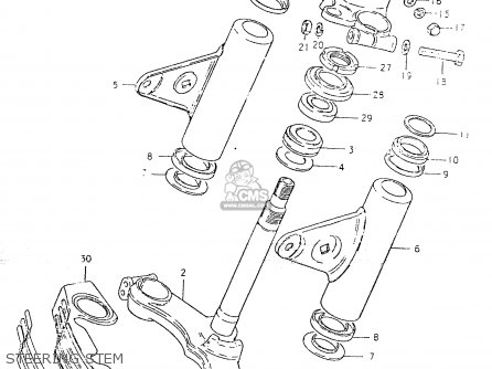 STEERING STEM - GS550L 1980 (T) (E01 E02 E04 E21 E22 E24 E25 E26 E34 E39)