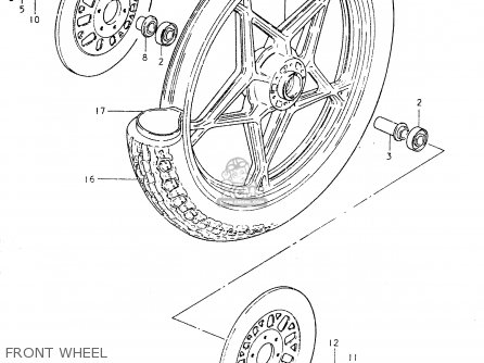 FRONT WHEEL - GS550L 1980 (T) (E01 E02 E04 E21 E22 E24 E25 E26 E34 E39)