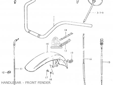 HANDLEBAR - FRONT FENDER - GS550L 1980 (T) (E01 E02 E04 E21 E22 E24 E25 E26 E34 E39)