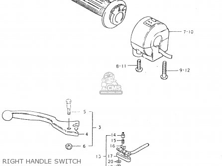 RIGHT HANDLE SWITCH - GS550L 1980 (T) (E01 E02 E04 E21 E22 E24 E25 E26 E34 E39)