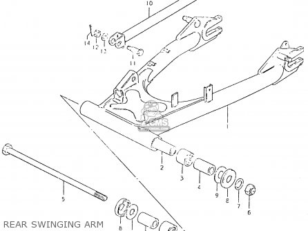 REAR SWINGING ARM - GS550L 1980 (T) (E01 E02 E04 E21 E22 E24 E25 E26 E34 E39)
