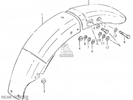 REAR FENDER - GS550L 1980 (T) (E01 E02 E04 E21 E22 E24 E25 E26 E34 E39)
