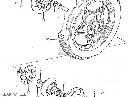 REAR WHEEL - GS550L 1980 (T) (E01 E02 E04 E21 E22 E24 E25 E26 E34 E39)