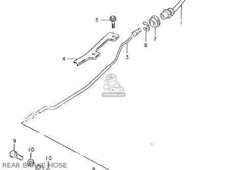 REAR BRAKE HOSE - GS550L 1980 (T) (E01 E02 E04 E21 E22 E24 E25 E26 E34 E39)