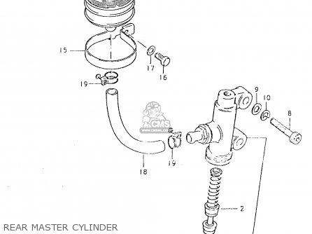 REAR MASTER CYLINDER - GS550L 1980 (T) (E01 E02 E04 E21 E22 E24 E25 E26 E34 E39)