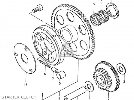 STARTER CLUTCH - GS550L 1980 (T) (E01 E02 E04 E21 E22 E24 E25 E26 E34 E39)