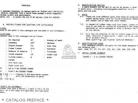 * CATALOG PREFACE * - GS550L 1980 (T) (E01 E02 E04 E21 E22 E24 E25 E26 E34 E39)