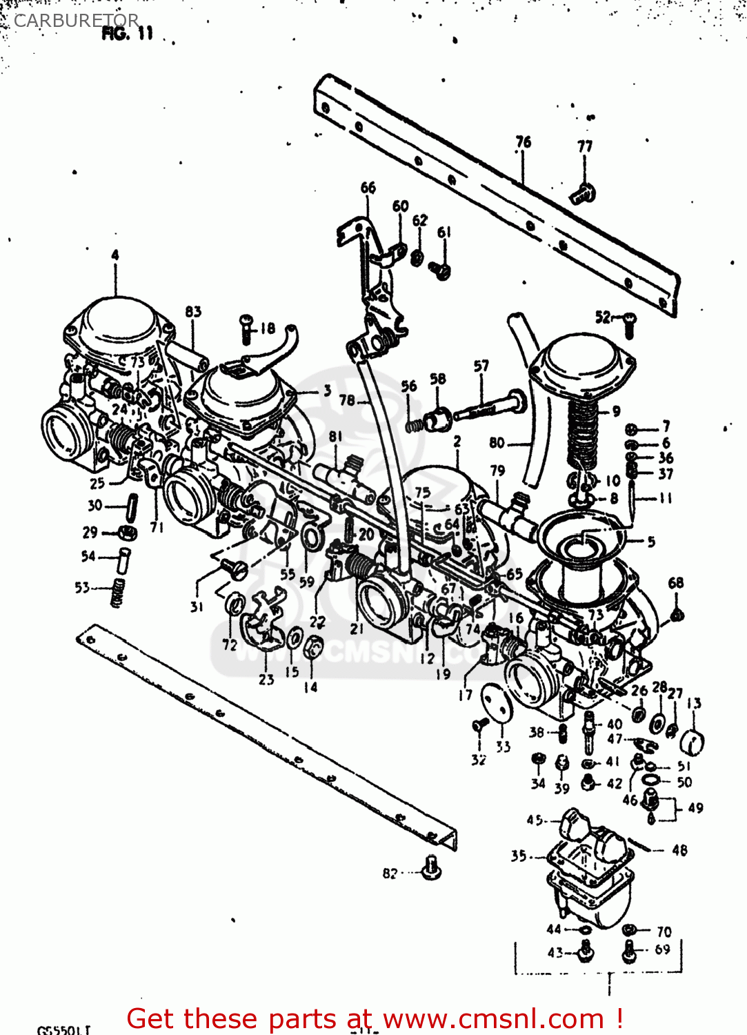 Suzuki GS550L 1980 (T) USA (E03) CARBURETOR - buy original CARBURETOR ...