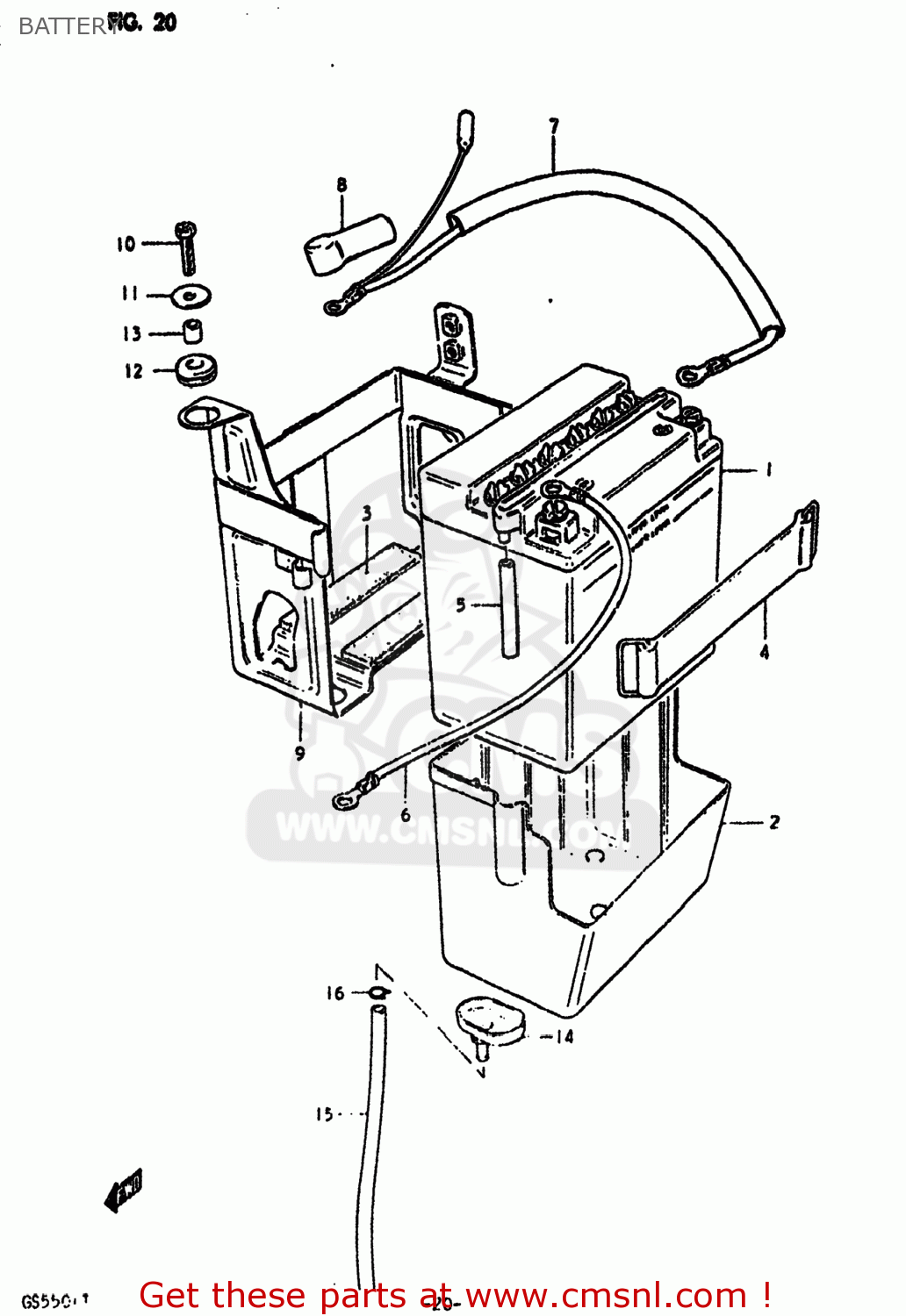 BATTERY GS550L 1980 (T) USA (E03)
